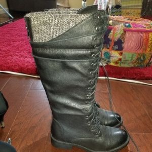 Black lace up boots